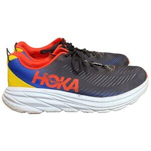 Hoka One One Rincon 3 Running Shoes Mens 10.5D Athletic Sneakers Black/Blue/Yell